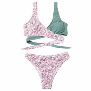 🆕 Butterfly Print Rib Cross Bikini Swimsuit👙